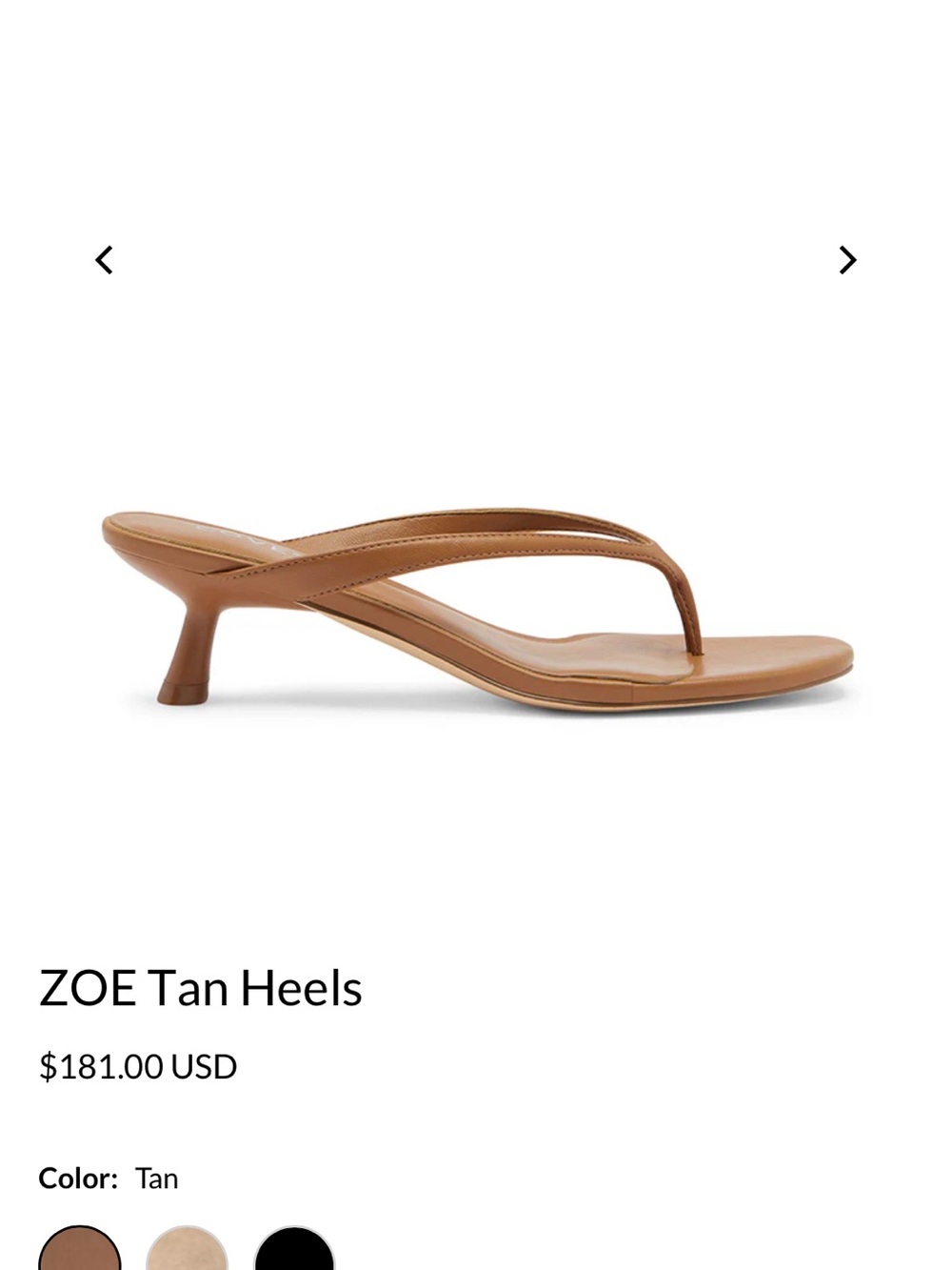 Covet ZOE Tan Kitten-Heel Thong Sandals